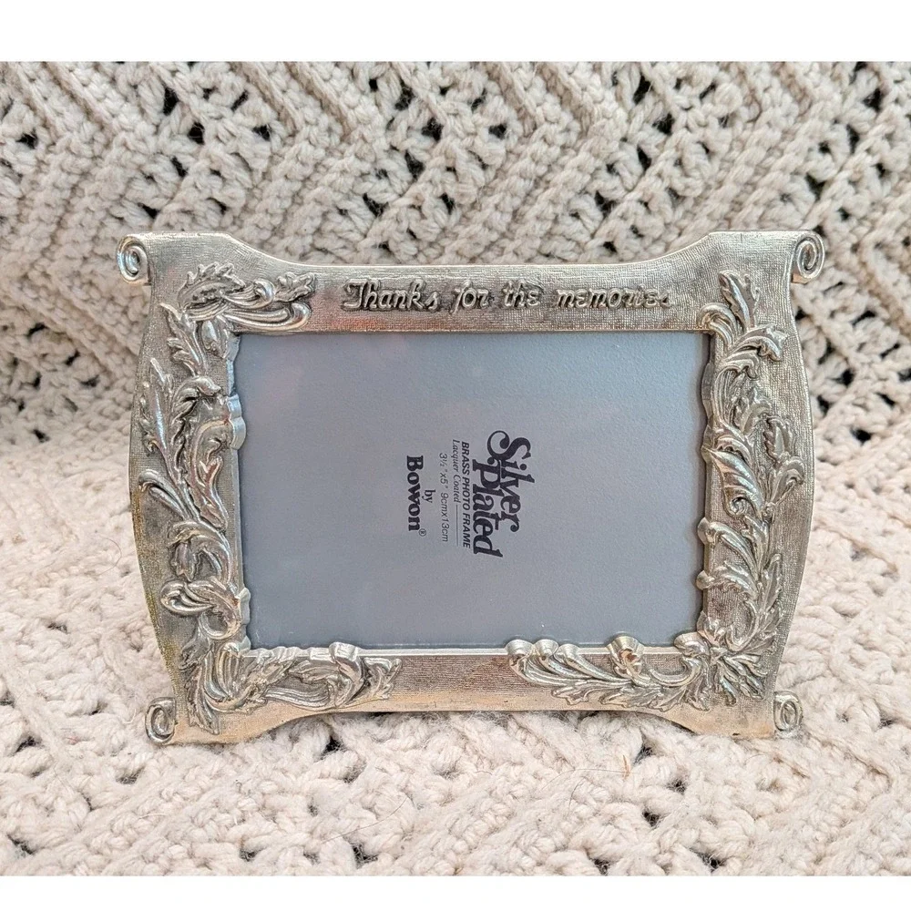 Bowon Silver Plated Brass Photo Frame Thanks For The Memories Ornate 3.5x5